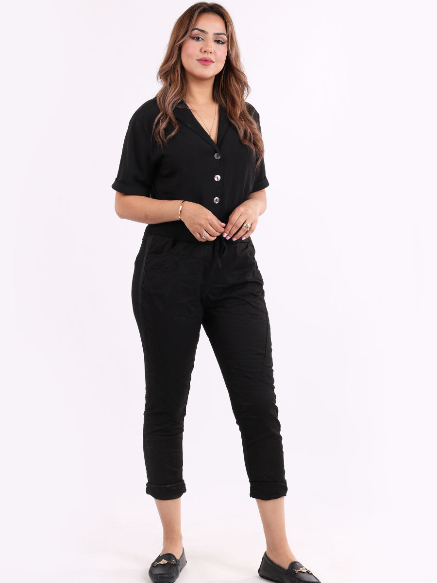 Ladies Cotton Cold Wash Dye Denim Joggers