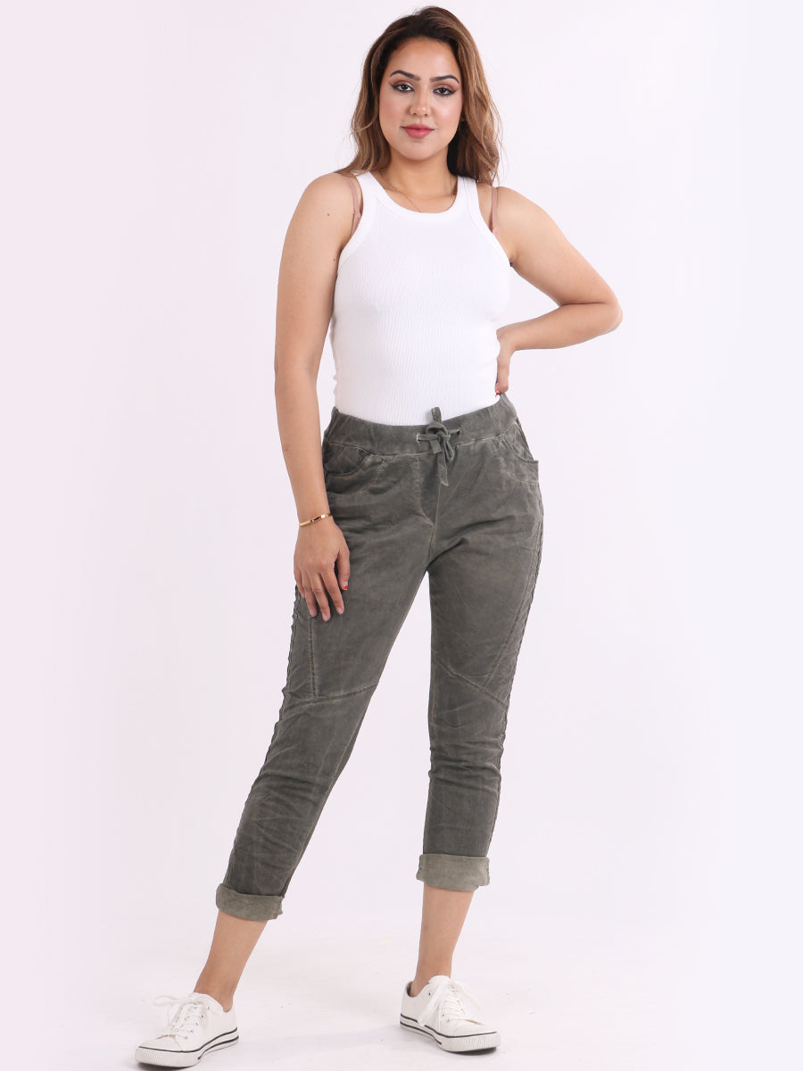 Ladies Cotton Cold Wash Dye Denim Joggers