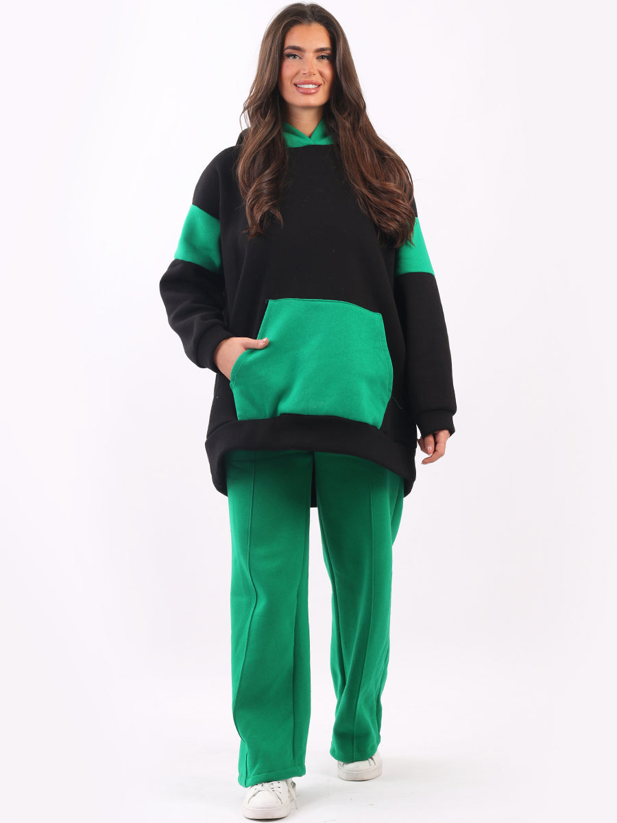 Plain Oversized Ladies Color Block Pullover Hoodie