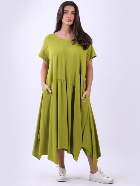 Plus Size Modish Flared Waist Down Cotton Swing Dress