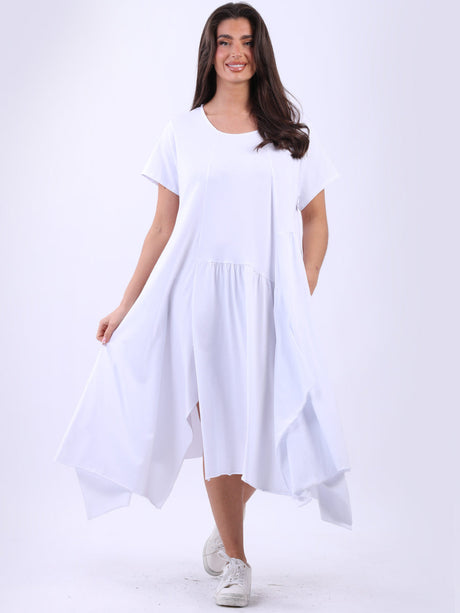 Plus Size Modish Flared Waist Down Cotton Swing Dress