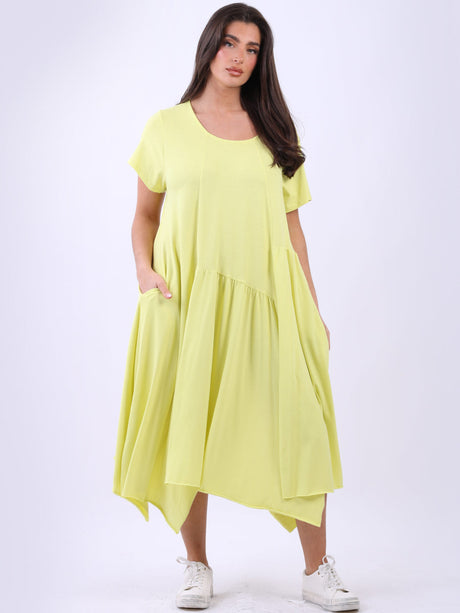 Plus Size Modish Flared Waist Down Cotton Swing Dress