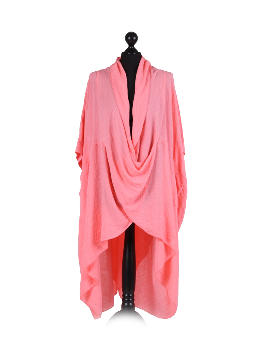 Ladies Cowl Neck Wrap Over Cotton Top