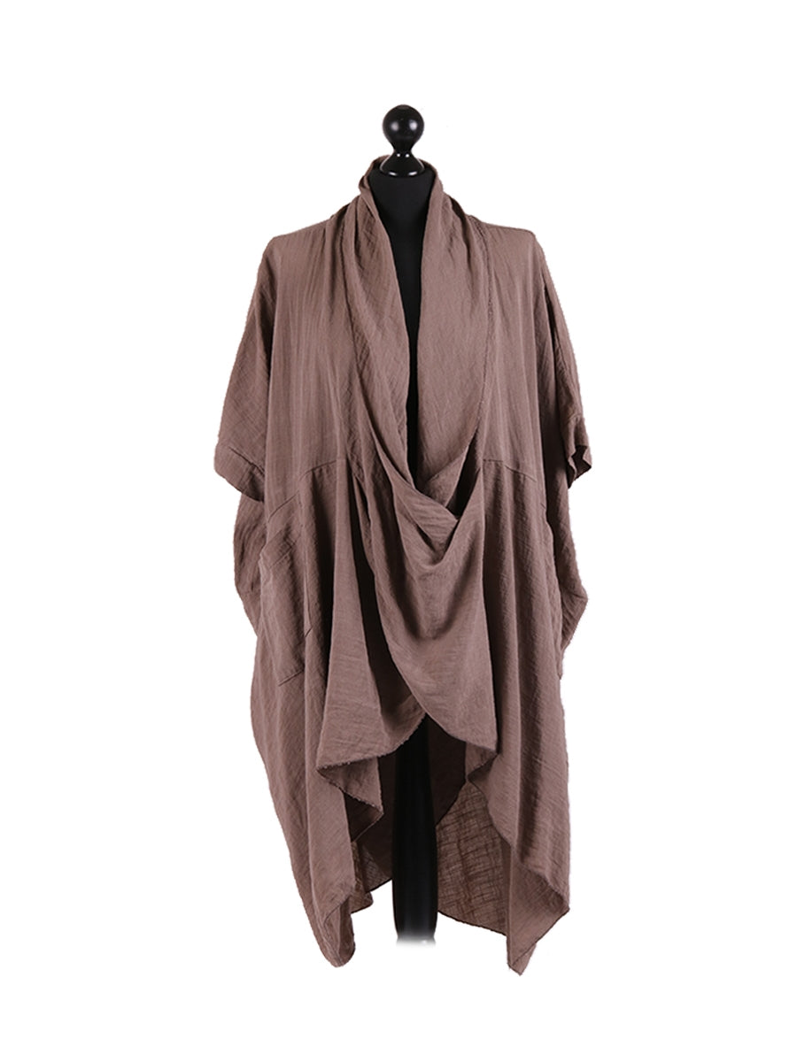 Ladies Cowl Neck Wrap Over Cotton Top