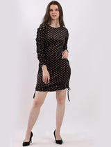 Made In Italy Diamond Print Ladies Velour Bodycon Dress