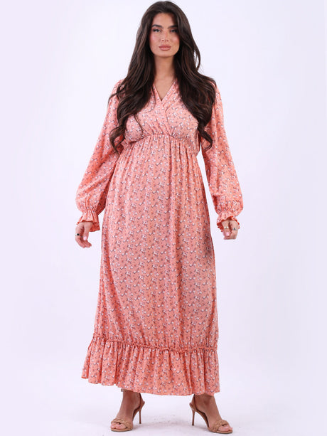 Ladies Ditsy Floral Boho Summer Maxi Dress