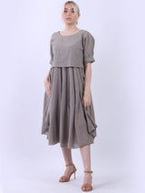 Dual Style Ladies Cotton Lagenlook Cami Summer Dress