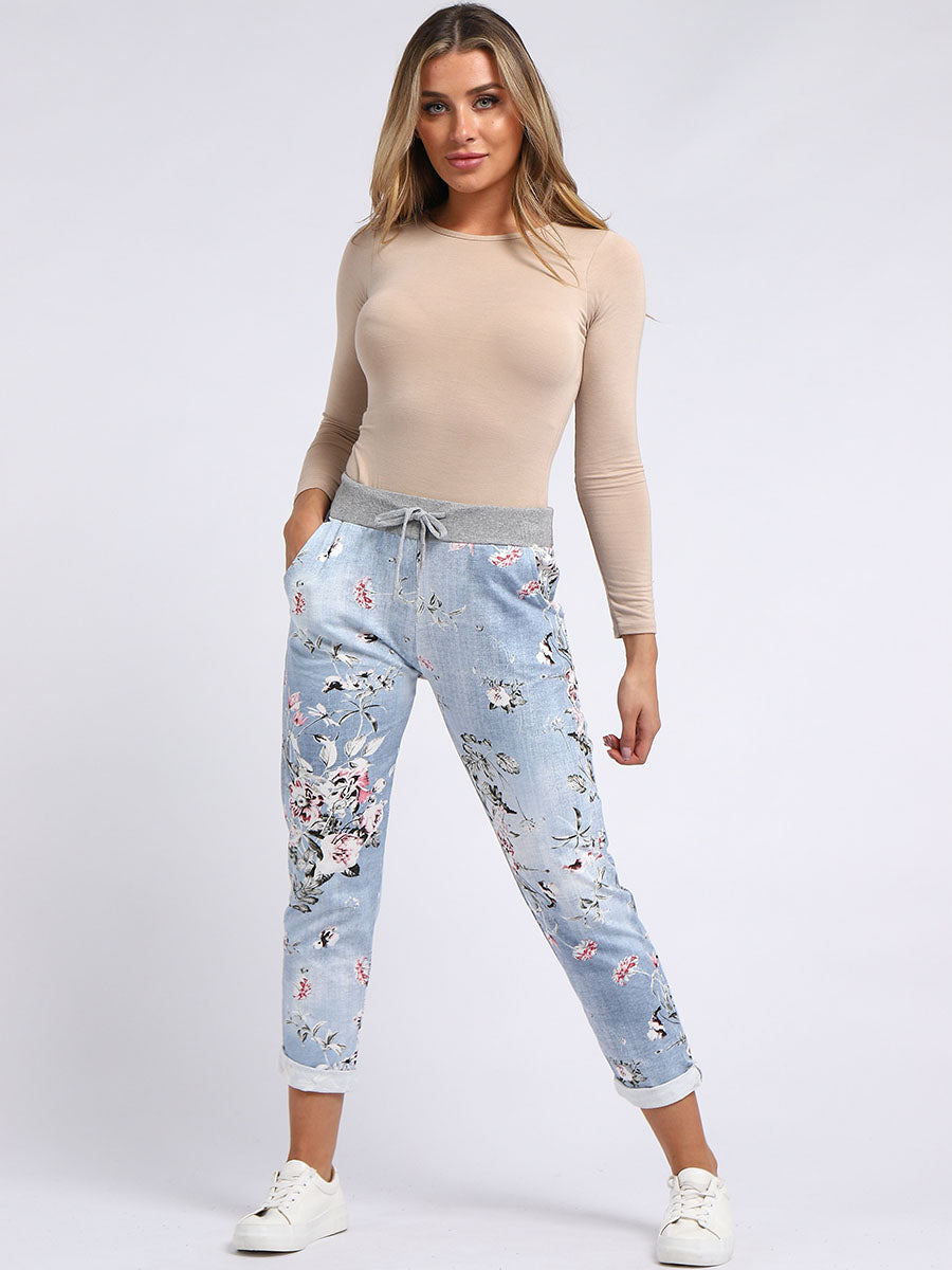 Women Floral Print Cotton Trouser