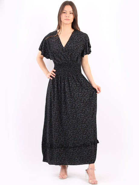 Ladies Plus Size Floral Boho Maxi Dress