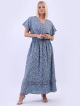 Ladies Plus Size Floral Boho Maxi Dress