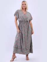 Ladies Plus Size Floral Boho Maxi Dress