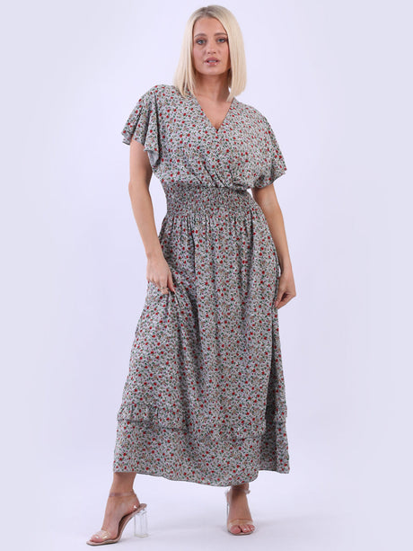 Ladies Plus Size Floral Boho Maxi Dress