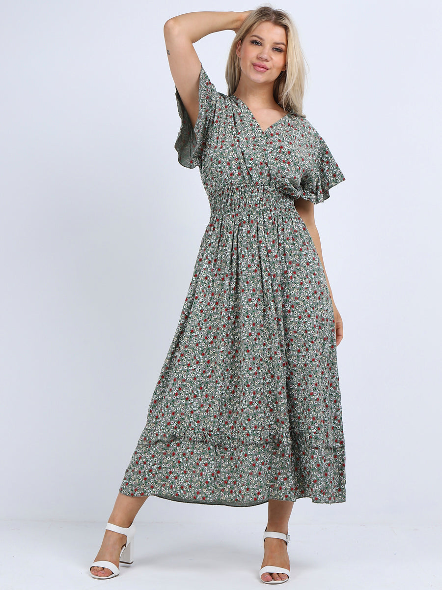 Ladies Plus Size Floral Boho Maxi Dress