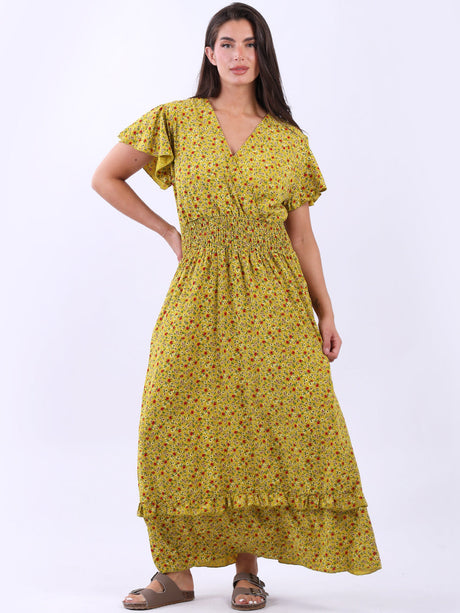 Ladies Plus Size Floral Boho Maxi Dress