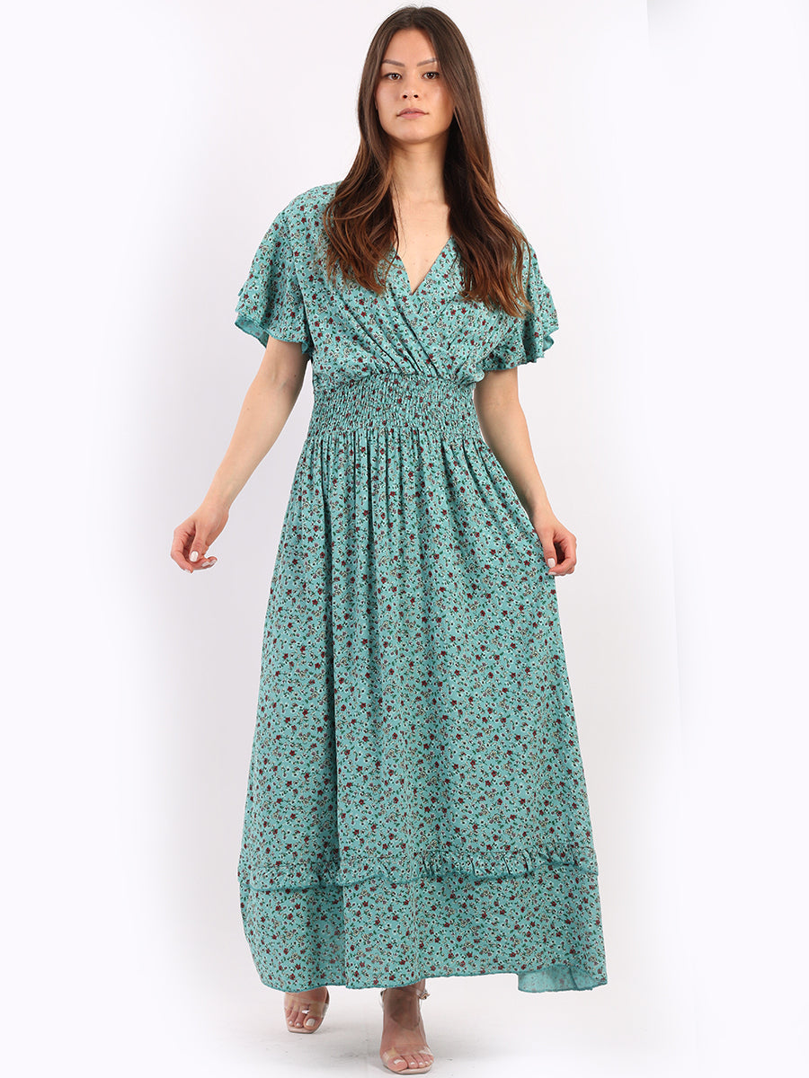 Ladies Plus Size Floral Boho Maxi Dress