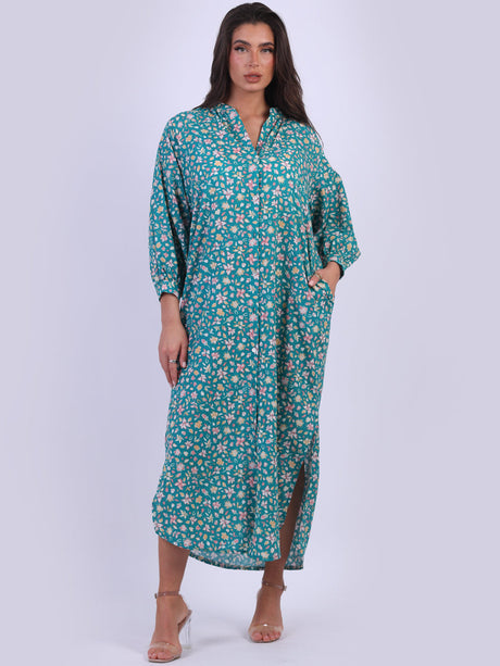 Ladies Floral Cotton Boho Summer Maxi Dress