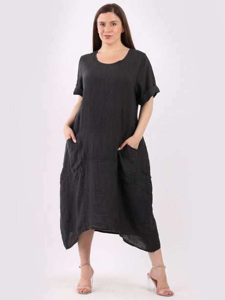 Plain Linen Lagenlook Dress