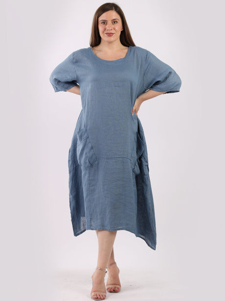 Plain Linen Lagenlook Dress