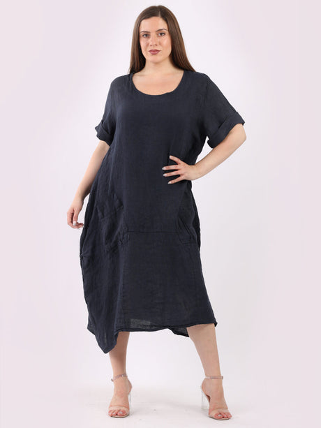 Plain Linen Lagenlook Dress