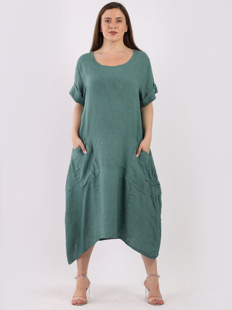 Plain Linen Lagenlook Dress