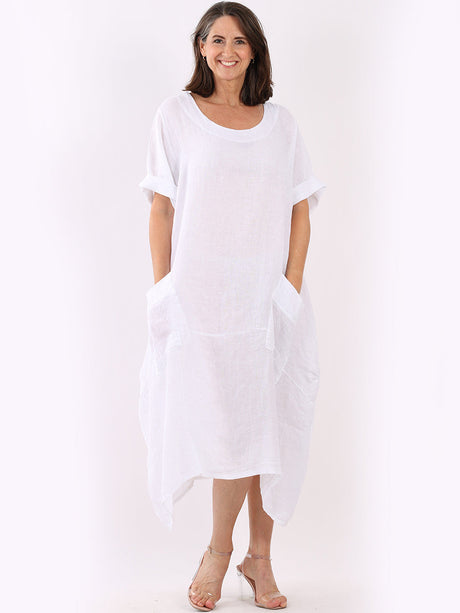 Plain Linen Lagenlook Dress