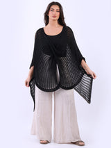 Drop Neck Front Wrap Knitted Beach Cover-Up