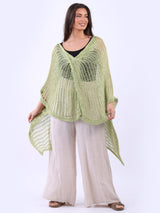 Drop Neck Front Wrap Knitted Beach Cover-Up