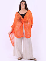 Drop Neck Front Wrap Knitted Beach Cover-Up