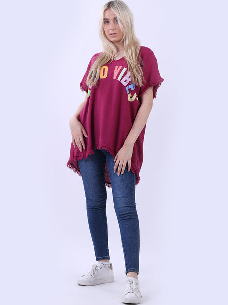 V-Neck Cotton Lagenlook T-Shirt