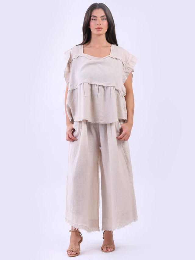 Hop Sack Linen Crop Boxy Top