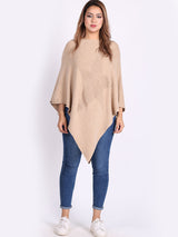 Italian Women Cozy Star Knitted Poncho