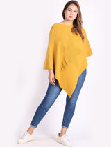 Italian Women Cozy Star Knitted Poncho