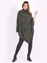 Modish Knitted Star Ladies Cowl Neck Poncho