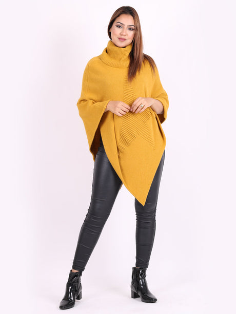 Modish Knitted Star Ladies Cowl Neck Poncho