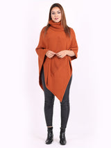 Modish Knitted Star Ladies Cowl Neck Poncho