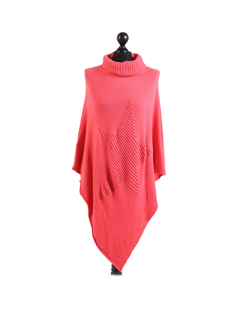 Modish Knitted Star Ladies Cowl Neck Poncho