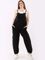 Italian Plain Linen Dungaree