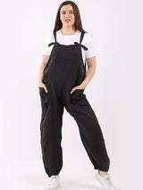 Italian Plain Linen Dungaree