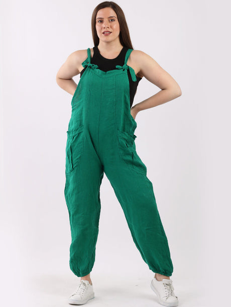 Italian Plain Linen Dungaree