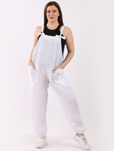 Italian Plain Linen Dungaree