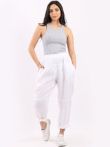 Italian Plain Ladies Linen Trouser