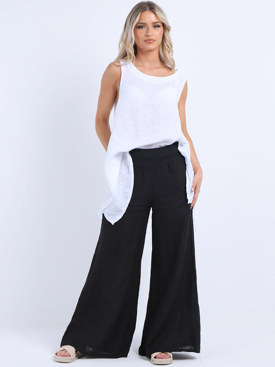 Causal Linen Wide Leg Women Palazzo