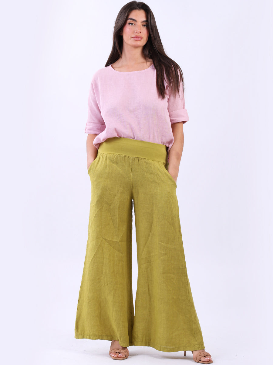 Causal Linen Wide Leg Women Palazzo