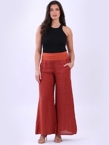 Causal Linen Wide Leg Women Palazzo