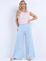 Causal Linen Wide Leg Women Palazzo