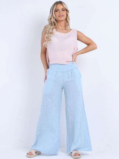 Causal Linen Wide Leg Women Palazzo