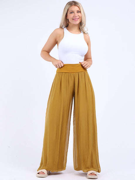 Silk Wide Leg Oversized Palazzo Pant