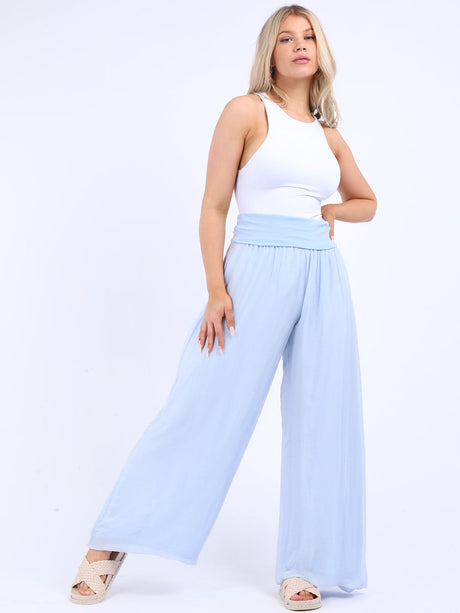 Silk Wide Leg Oversized Palazzo Pant