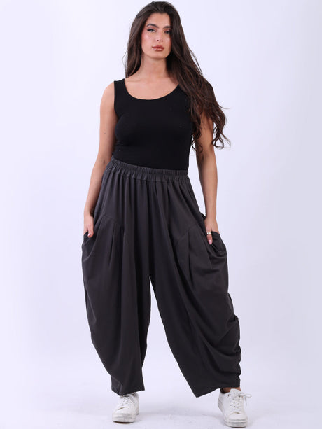 Plus Size Balloon Hem Ladies Cotton Pant