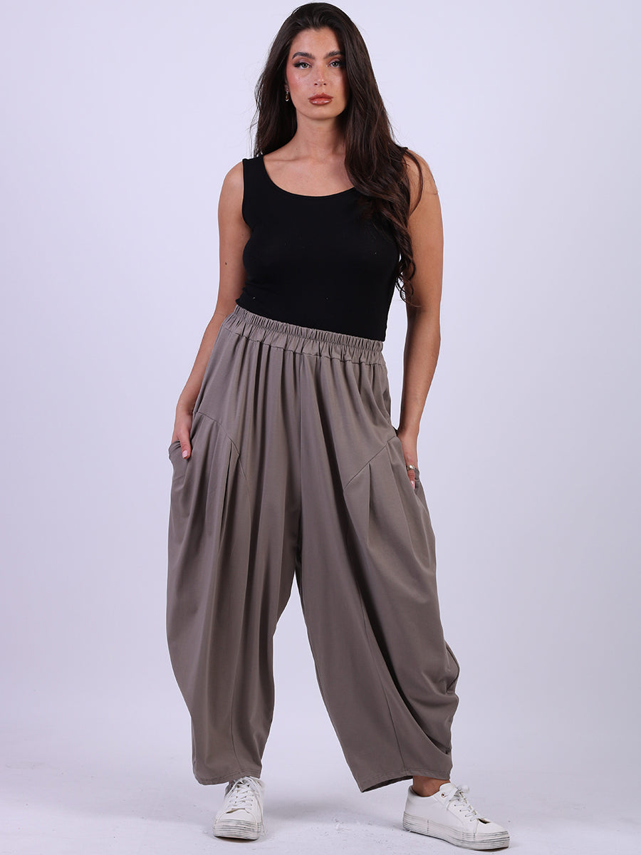 Plus Size Balloon Hem Ladies Cotton Pant